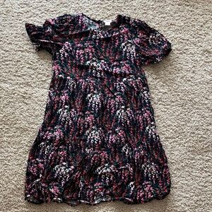 Crewcuts Black and Pink Floral Kids Dress